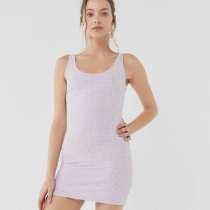 purple mary textured gingham uo dress